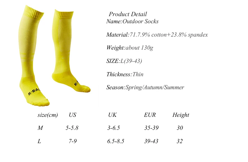 R-BAO 3 пар/лот противоскользящие хлопковые носки для велоспорта длинные футбольные волейбольные футбольные носки мужские походные спортивные носки для бега