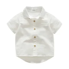 Осенние хлопковые рубашки с короткими рукавами для маленьких мальчиков модная детская повседневная одежда Весенняя нарядная одежда джентльмена футболка-поло для мальчика 17S709