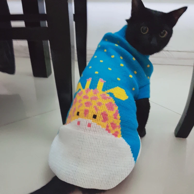 Милый Кот зимний свитер пуловер теплая одежда для домашних животных для кошек Kedi Толстовка Kitten Cat костюм одежда Mascotas ropa para gatos