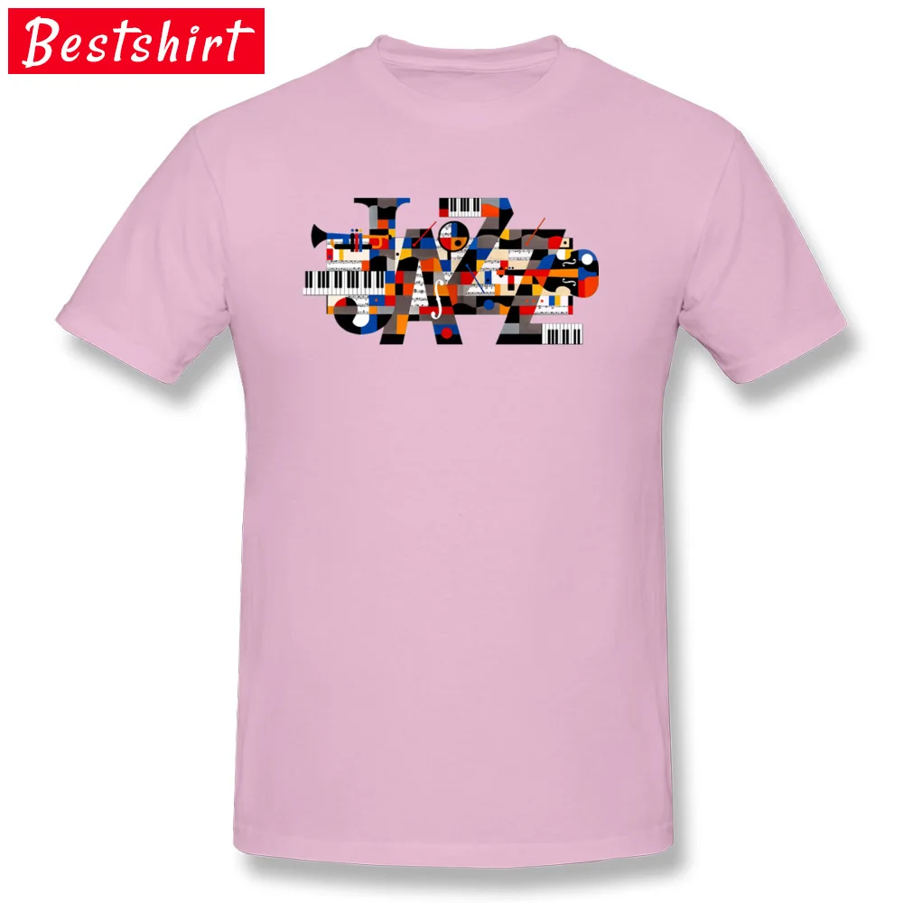 Tops Tees Jazz Piano Note ostern Day Funny Europe Short Sleeve 100% Cotton Crew Neck Youth T-shirts Europe Tops Shirt Jazz Piano Note  pink