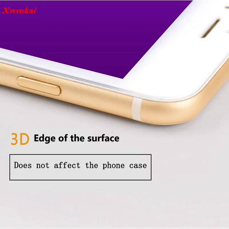 Xwmkai 3D мягкий край полный экран закаленное стекло для Iphone 6s 7 8 Plus защита экрана с