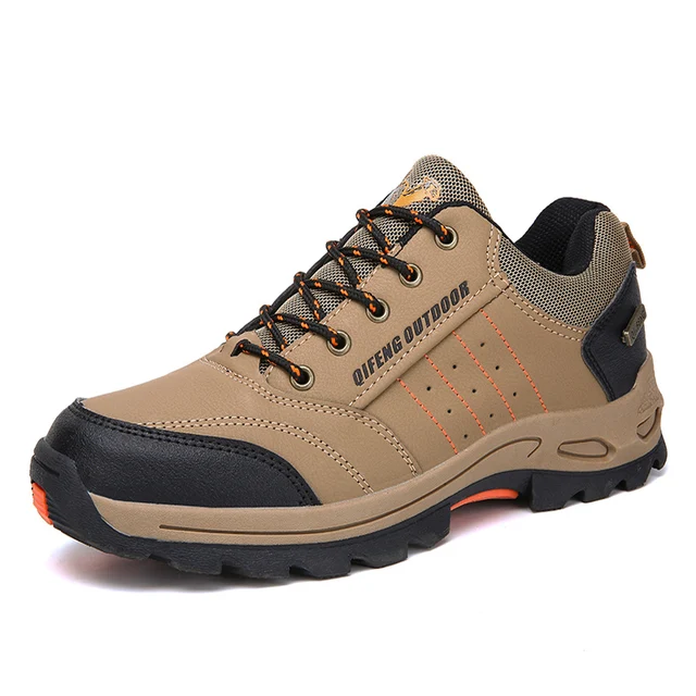 Big Size Waterproof Men Hiking Shoes Women Leather Non-slip Sneakers Mountain Climbing Fishing Shoes Autumn Winter Outdoor Shoes