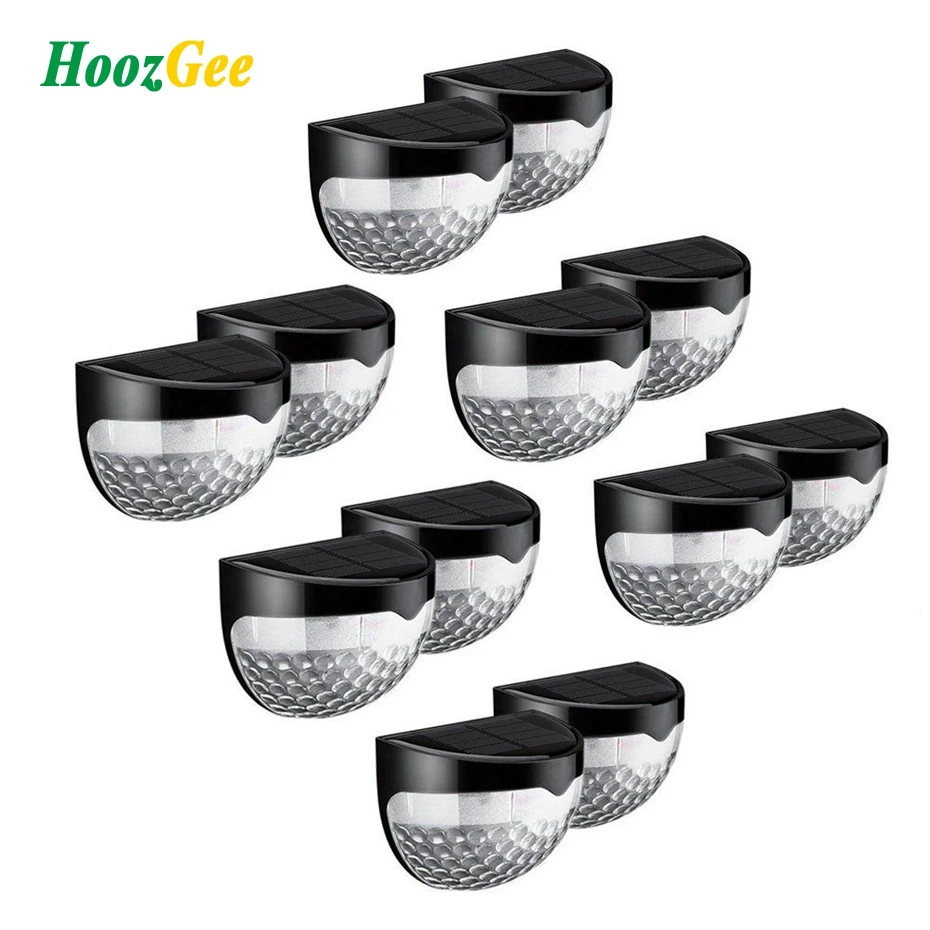 

HoozGee Solar Step Light Outdoor Garden Lighting 6 LED Beads Security Wall Lamp Fence Stair Deck Path Lights for Home Decor