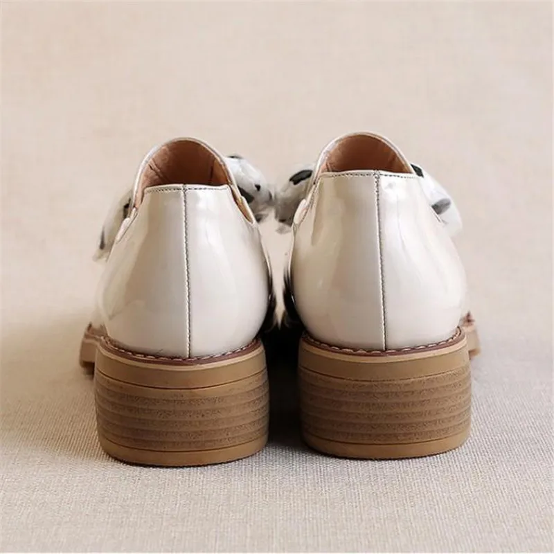 Patent Leather Women Loafers Sweet Wave Point Bow Oxford Shoes For Woman College Style Student Cute Slip On Ladies Lolita Shoes (11)