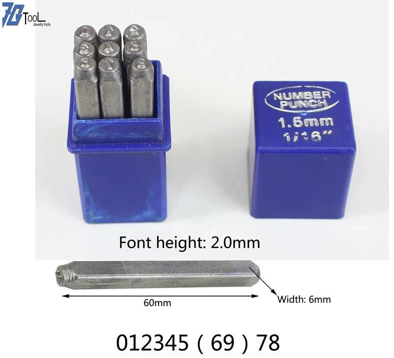 

9PCS Stamps Number Set Punch Steel Metal Tool Case Craft Hot 1.5/2/2.5/3/4/5/6/8/9/10mm