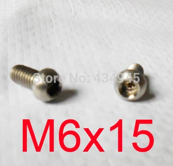 

M6x15 M6 thread 15mm length button head Gr2 Ti bolts cup head HEX SOCKET Titanium screw,round head