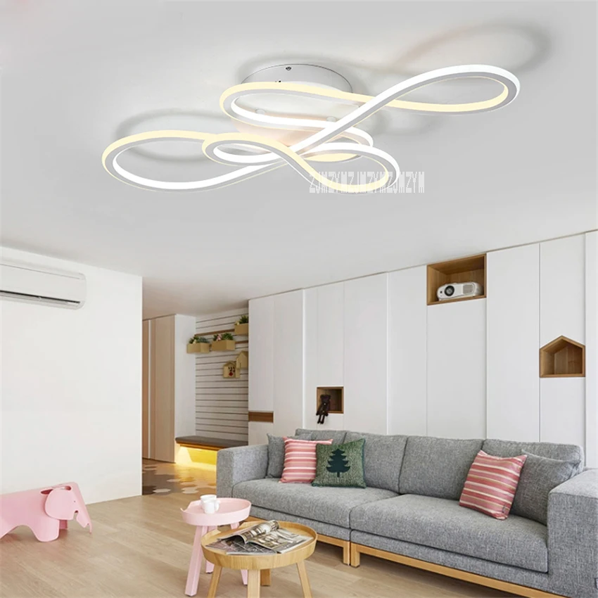 32W, 60cm Energieklasse A++ Malovecf LED-Deckenleuchte Eisen Doppel-Herz-Weiß Einfache Moderne Schlafzimmer Wohnzimmer Studie