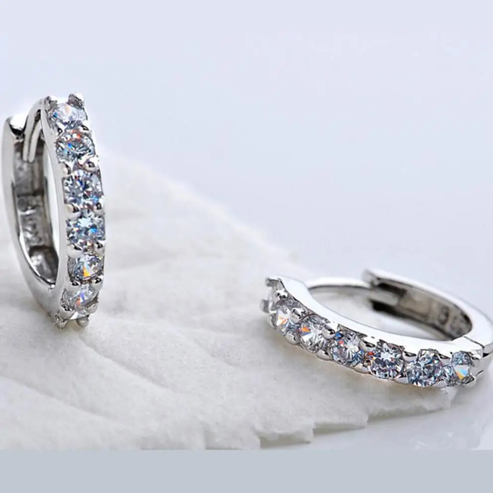 Стерлинговое Серебро-ювелирные изделия pendientes женские серьги 925 brincos plata серьги гвоздики orecchini oorbellen женские ювелирные изделия с кристаллами HBMLM