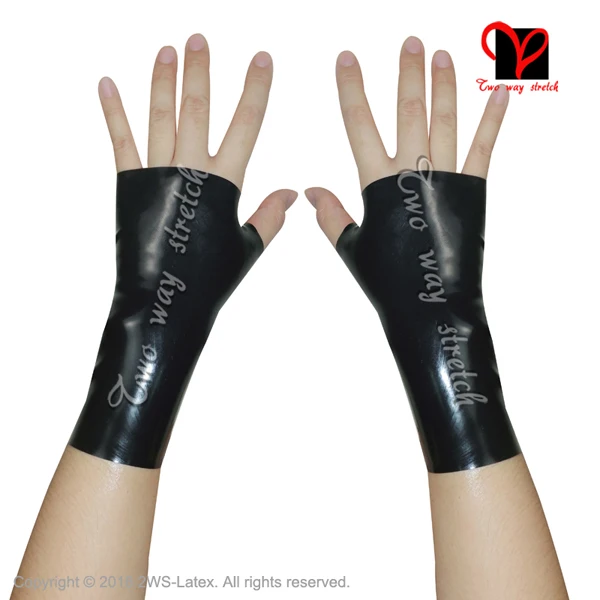Buy Sexy Black Latex Short Gloves Novelty Rubber Wrist