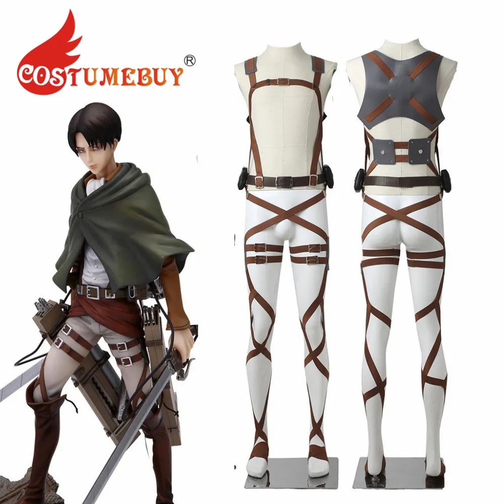 

CostumeBuy Anime Attack On Titan Shingeki No Kyojin Cosplay Recon Corps Levi Ackerman Harness Belts Hookshot Props L920