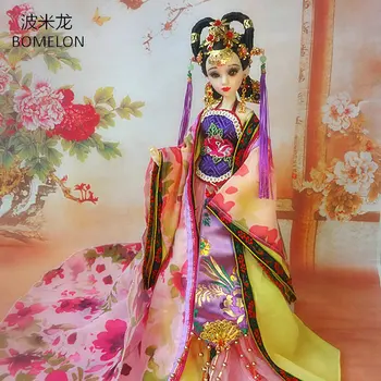 

35CM Handmade Chinese Costume Dolls 1/6 Bjd Doll Tang Beauty Doll Brinquedo 12 Jointed Articulated doll Girl Toy Birthday Gift