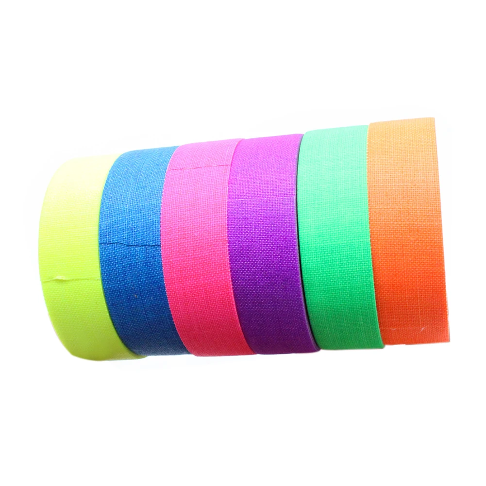 

6pcs Glow Self Adhesive Reactive Home Decor UV Blacklight Neon Reflective Fluorescent Tape Gaffer Window Party Cotton Cloth