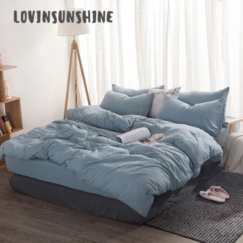 

LOVINSUNSHINE Bed Linen Set Bed Sheet And Pillowcase Mixed Color High Quality Comforter Bedding Sets King AB#116