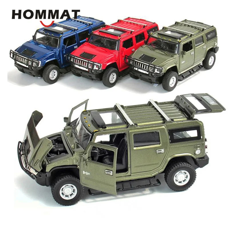 

HOMMAT Simulation 1:32 Hummer H2 Off-road SUV Alloy Diecast Toy Vehicle Car Model Die Cast Metal Collection Gift Pull Back Red