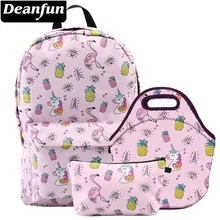 Deanfun сумка набор рюкзак для девочек Единорог Фламинго подростковые водонепроницаемые школьные рюкзаки 80043+ 73138+ 51482