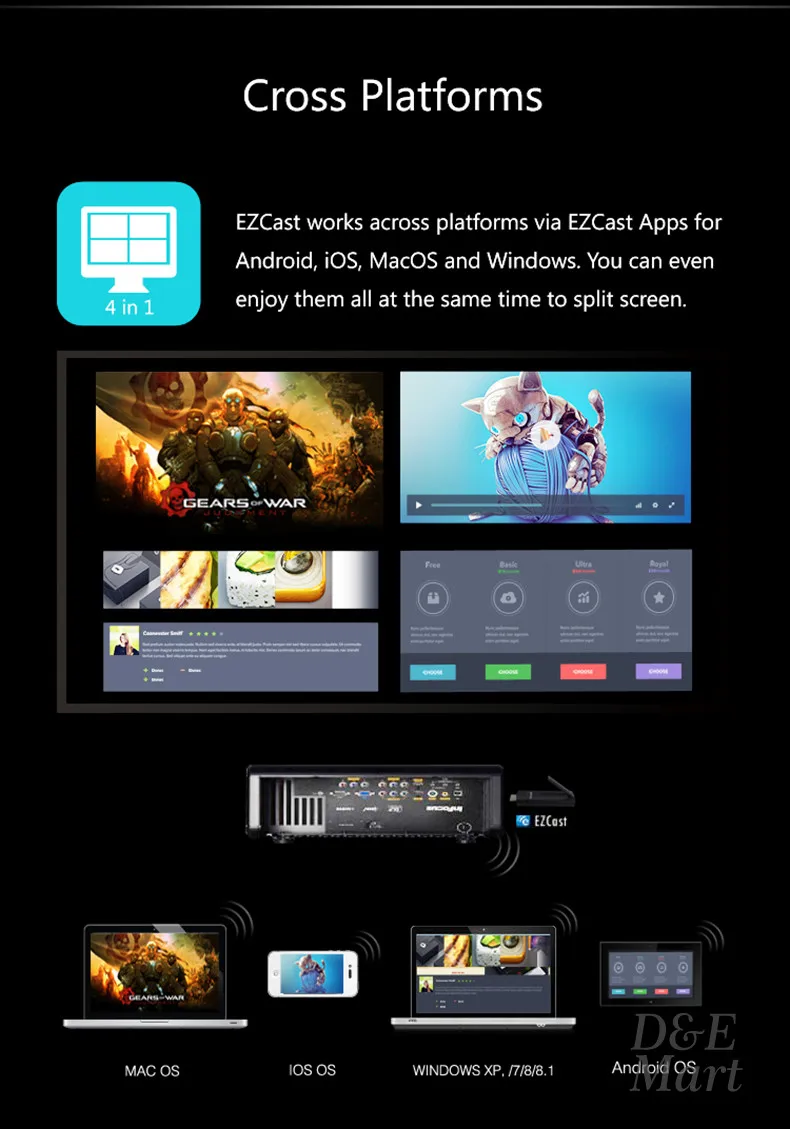 Measy A2W HDMI Miracast WiFi Дисплей ТВ приемник беспроводной ключ Ezcast Dlna Airplay Chromecast для Android, IOS, windows