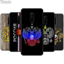 Silicone Phone Case for Oneplus 7 7 Pro 6 6T 5T Soft Cover Shell for Oneplus 7 7Pro Russia Coat of arms eagle flag Black Case