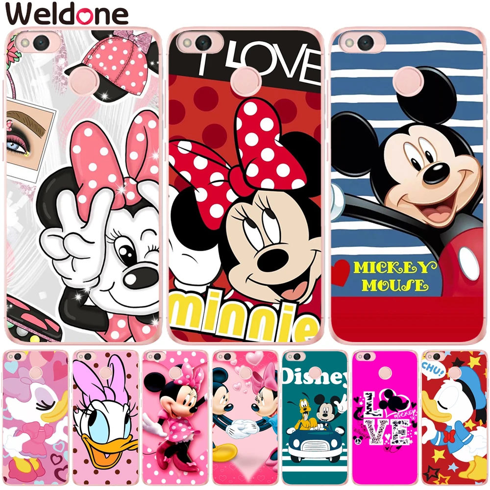 

Fashion Case For Xiaomi Mi 5X Mi a1 Mi6 Redmi 4X 4 Pro 4A 5A Mickey Minnie Mouse Case Cover Etui for redmi 4x 4a Note 4x 5A Case