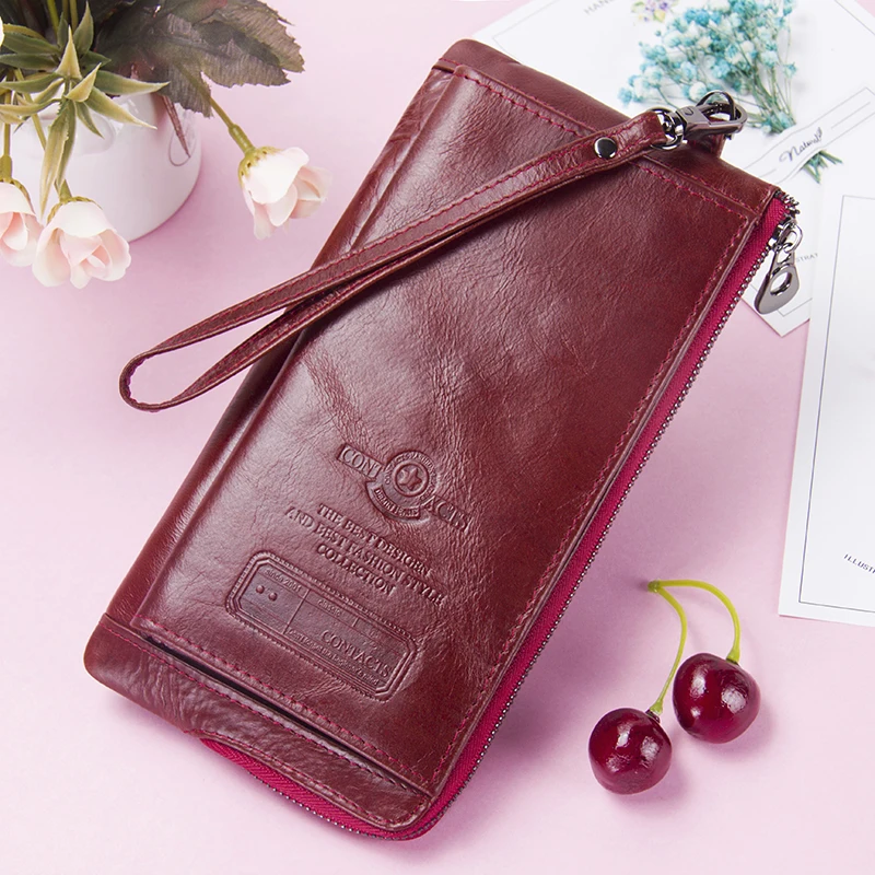 Female Long Coin Purse Genuine Leather Women Wallet Big Capacity