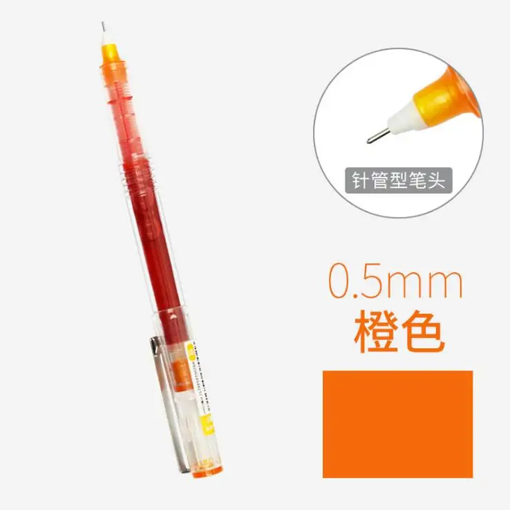 1 шт цветная гелевая ручка 0,5 мм Заправка 10 цветов на выбор Милая мультяшная Студенческая конфетная цветная креативная ручка Детские канцелярские принадлежности подарок - Цвет: Orange