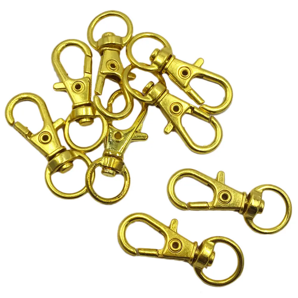 

200piece/Lot Gold Plated 32mm Swivel Lobster Clasp Clips Hook Clasps For Keychains Making SLC-02
