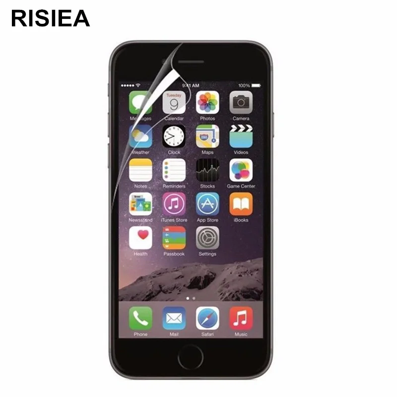 RISIEA 10 шт прозрачная глянцевая пластиковая мягкая защитная пленка для экрана для iPhone 5 5S SE 4S 6 6S 7 8 Plus X XR XS Max