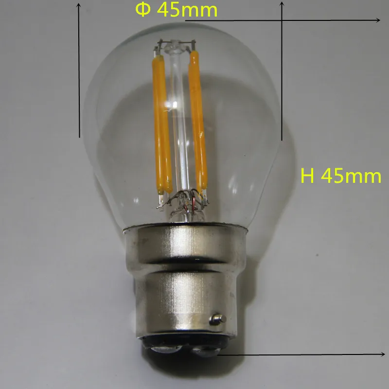 B22 СВЕТОДИОДНАЯ Лампа накаливания G45, теплая лампа 220 в 230 В в В переменного тока, прозрачные матовые маленькие лампочки с регулируемой яркостью, супер яркие лампочки Эдисона