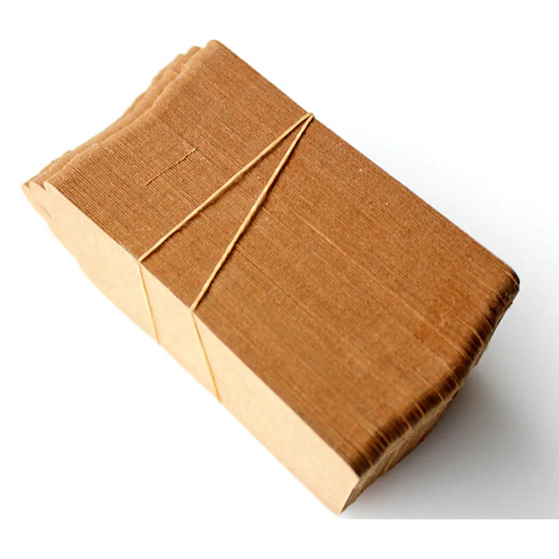 100Pcs 5x3cm Kraft Paper Tags Brown Lace Label Wedding Party Gift Label DIY Food Clothes Blank Price Name Hang Tag
