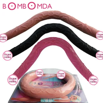 Soft 500mm Sex Products Double Dildo Flexible Soft Vagina and Anal Women Gay Double Female Masturbation Big Dildo Sex toys O3