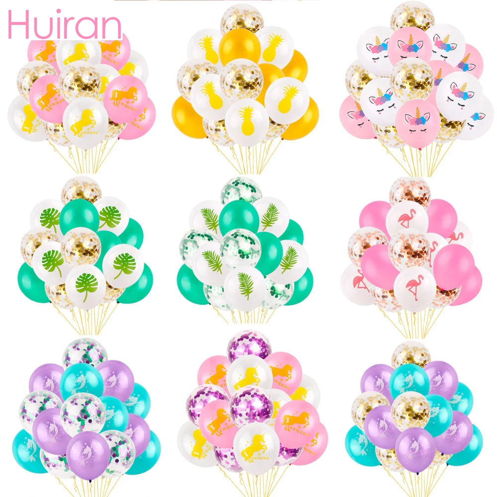 

Huiran 15Pcs Flamingo Mermaid Unicorn Balloons Confetti Ballons Birthday Party Decor Kids Baloons Unicorn Party Decor Baloes