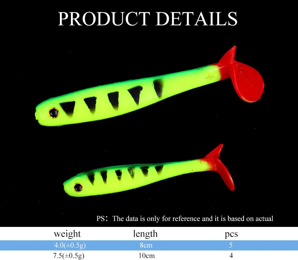 Рыболовные приманки для рыбалки, мягкие блесны на удочку 4/5 шт 8 см/10 см бас для доставки прикорма и оснастки с прорезом Плавание приманки весло хвост приманка воблер рыболовные снасти