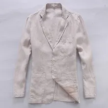 Стиль Британский тренд льняной пиджак мужской повседневный костюм лен брендовая одежда деловые костюмы мужской модный Блейзер masculino