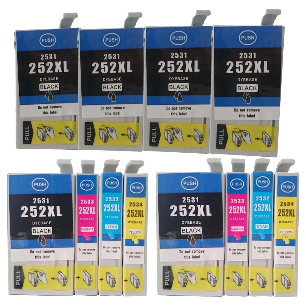 12 Pack Compatible Ink Cartridge for Epson T252 T252XL Printer for