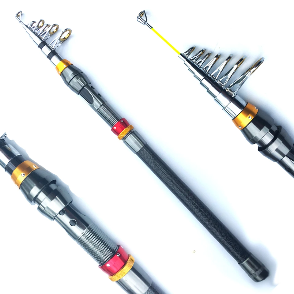 carbon fiber telescopic fishing rod aquid ultralight spinning hard short ocean rod sea fishing pole carp bass stick 1.8m - 2.7m