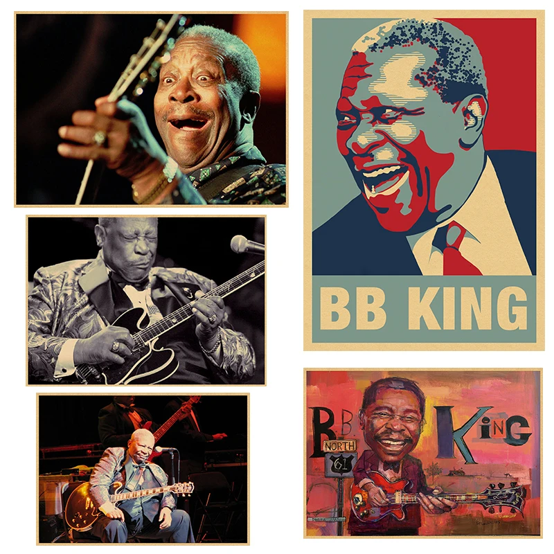 

Vintage Poster B.B.KING Kraft retro nostalgia rock old poster guitarist Bruce BLUES retro poster 30x21cm