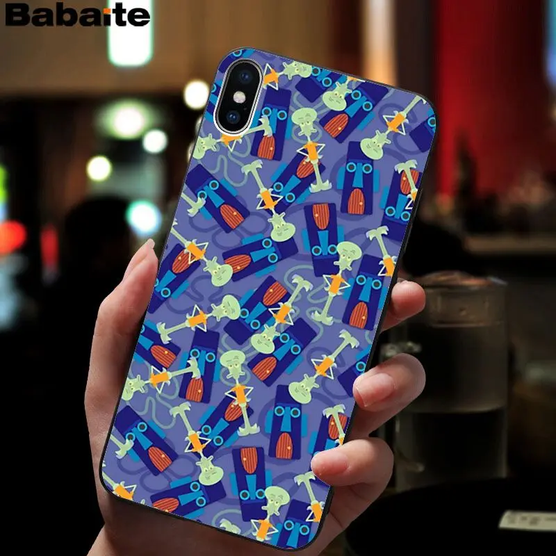 Babaite Губка Боб новейший супер милый чехол для телефона iPhone 8 7 6 6S Plus 5 5S SE XR X XS MAX Coque Shell - Цвет: 4