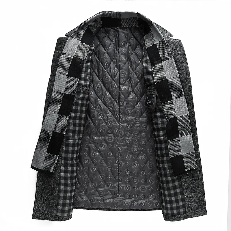 Новое поступление Зима Высокое качество шерсти повседневное серый плащ для мужчин, мужская зимняя теплая куртка, зимние куртки для мужчин