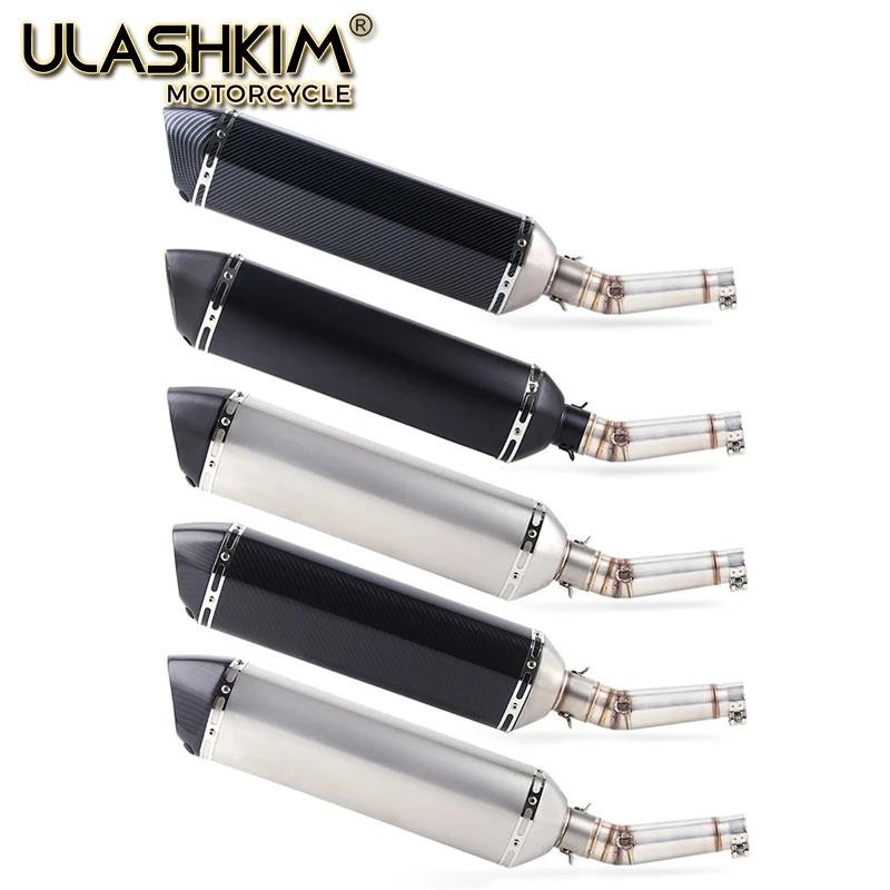 

Motorcycle Exhaust Muffler Pipe Link Pipe Carbon Fiber Exhaust Slip on Escape FOR HONDA NC700 NC750 NC750X 2012-2017