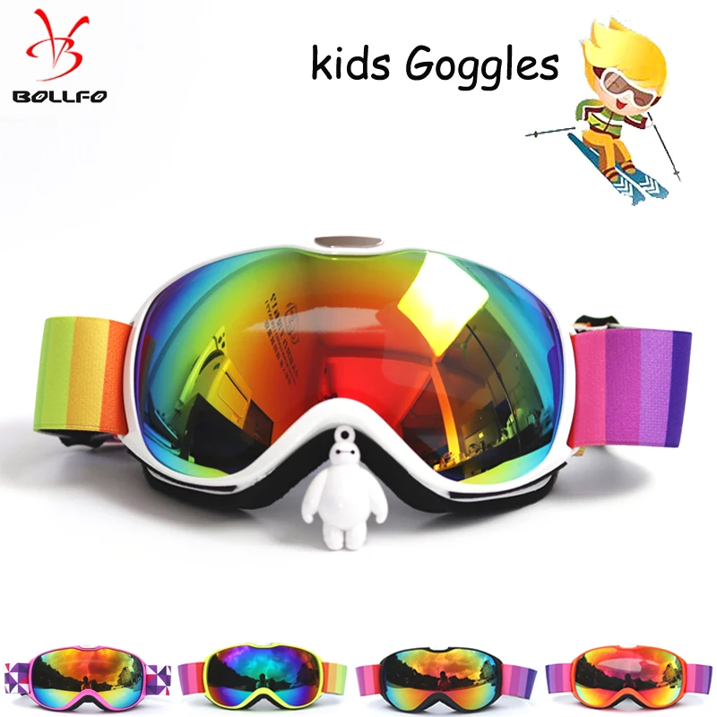 Ребенок двойные линзы лыжные очки Анти-туман UV400 для занятий спортом на открытом воздухе Лыжный Спорт очки детские Горные лыжи Сноуборд очки защитные очки