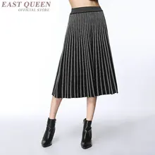 Новая женская юбка на весну и осень, элегантные плиссированные модные юбки, туника с высокой талией до середины икры, женская одежда AA3294 F