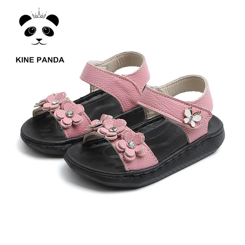 

KINE PANDA 1 2 3 4 Years Old Baby Girl Sandals Summer Toddler Girls Sandals Kids Genuine Leather Floral Design Soft Anti-slide