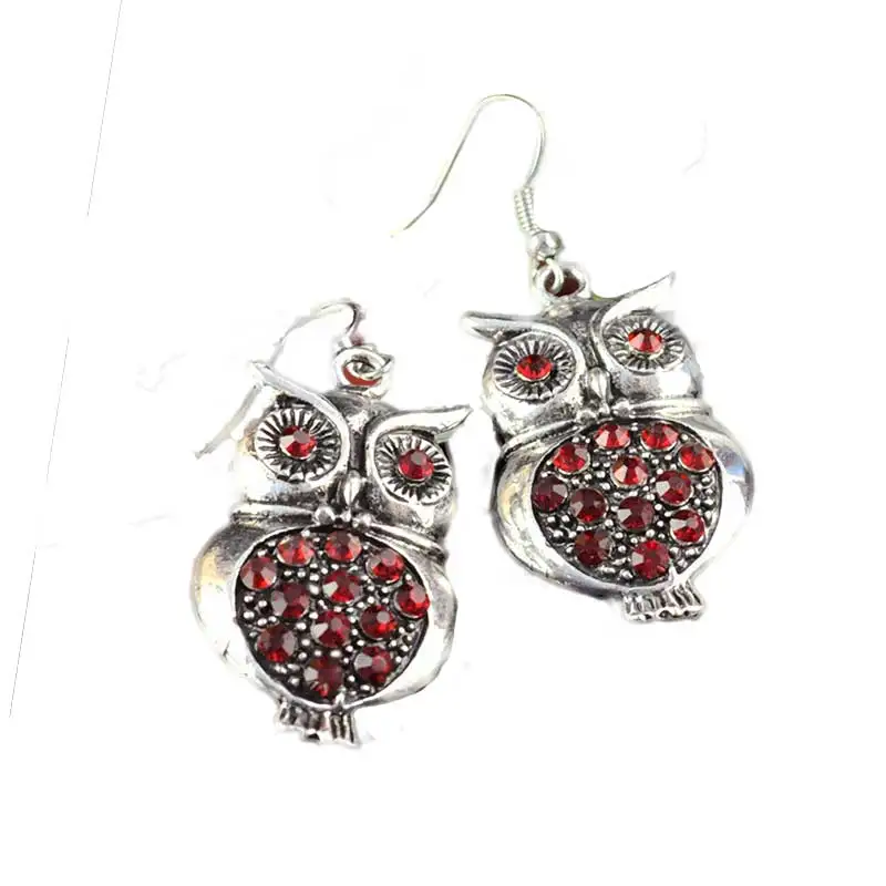 

AOLOSHOW Antique Silver color drop dangle owl earring for Women Ear jewelry Animal Owl Earring Hook Earring ER-452