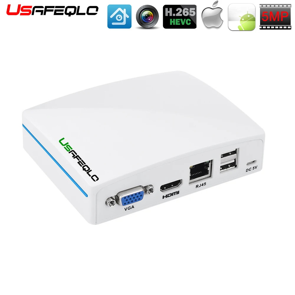 Сетевой видеорегистратор USAFEQLO 8 каналов 16 для IP камер H.265 1080P/5 Мп Onvif Cloud P2P eSATA/TF/USB