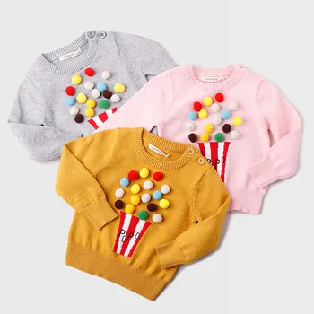 

Ins New Autumn Kids Sweaters Baby Girls Knitted Pullovers Boys Outerwear Child Popcorn Infant Long Sleeve Sweater Children Tops