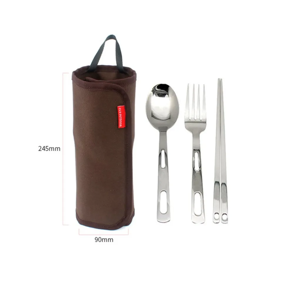 4-persona de acero inoxidable al aire libre Mesa conjunto cucharas palillos horquillas conjunto portátil vajilla Picnic Camping cubiertos