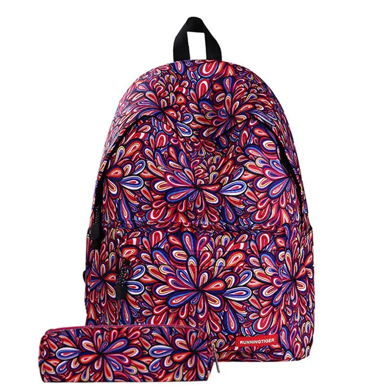 Горячее предложение Холст Школьный рюкзак, набор комплект из 3 предметов легкий для девочек-подростков книжные сумки набор Для женщин сумка для ноутбука детская школьная сумка Водонепроницаемый - Цвет: Purple C