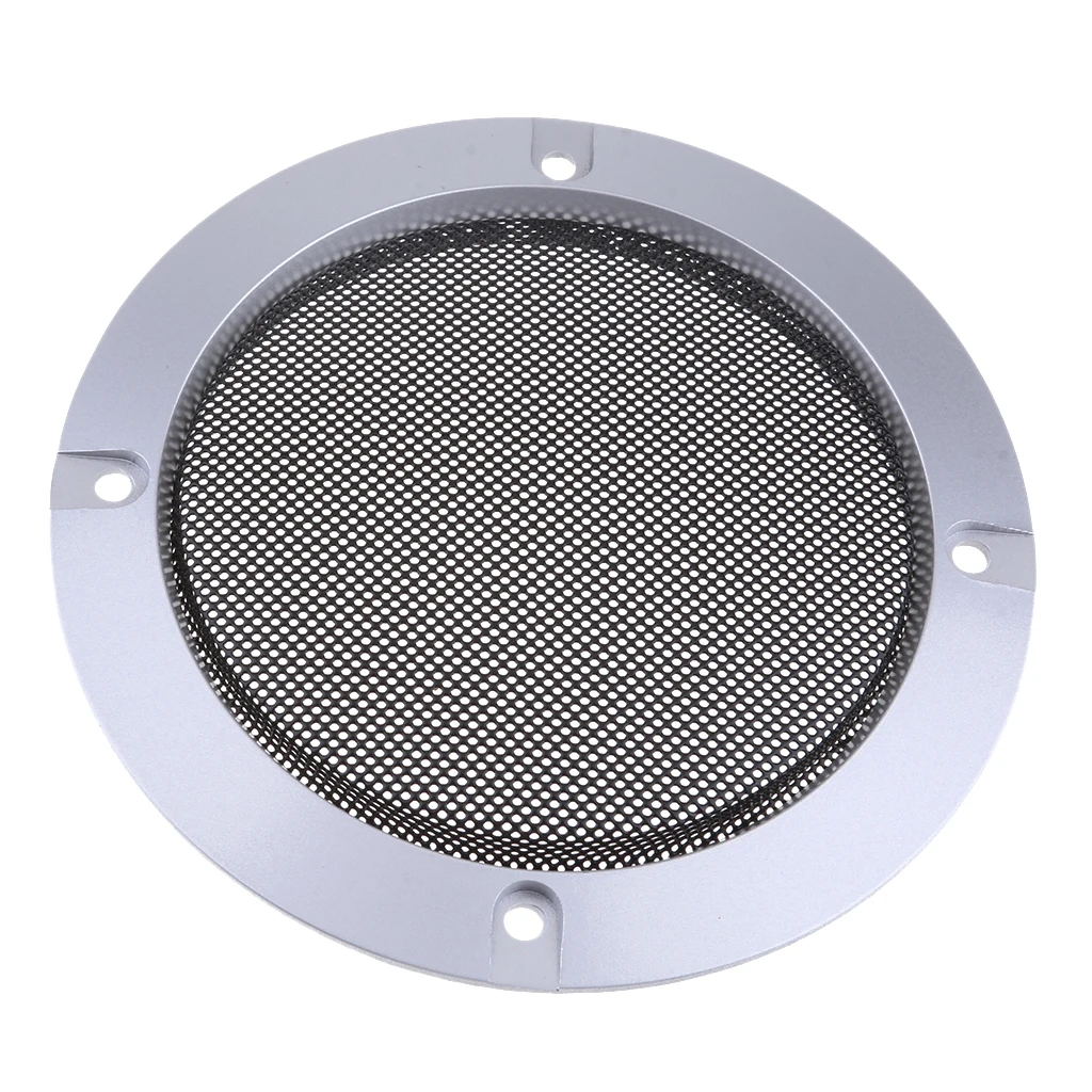 4 Inch Speaker Grills Cover Case with 4 pcs Screws for Speaker Mounting Home Audio DIY -124mm Outer Diameter Silver