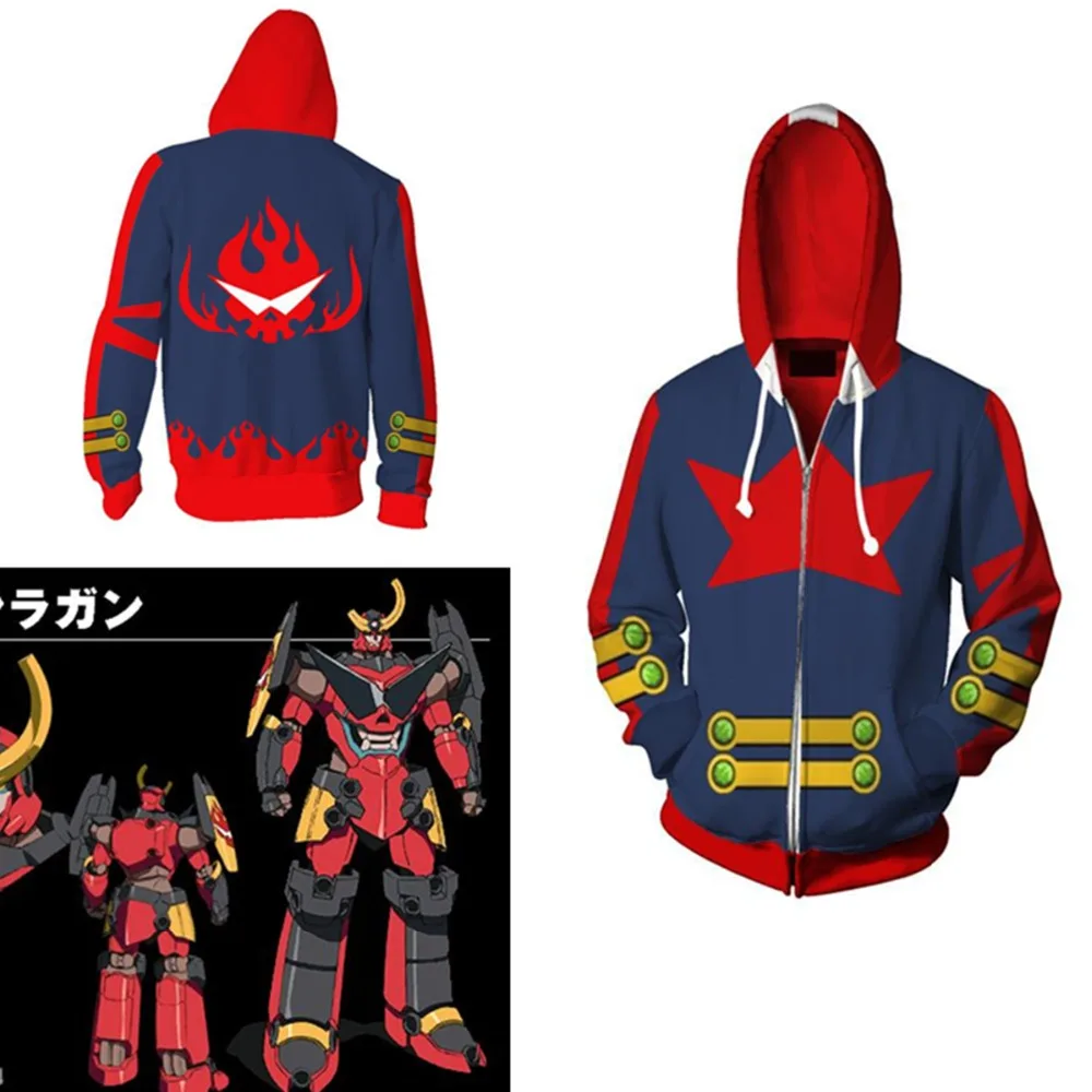 Tengen Toppa Gurren Lagann Simon Cozart Hoodies Jackets Cosplay
