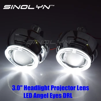 

Sinolyn Bi-xenon Lens 3.0 Projector Headlight Lenses Angel Eyes LED For H4 H7 Automobiles Car Accessories Tuning H1 HID Xenon