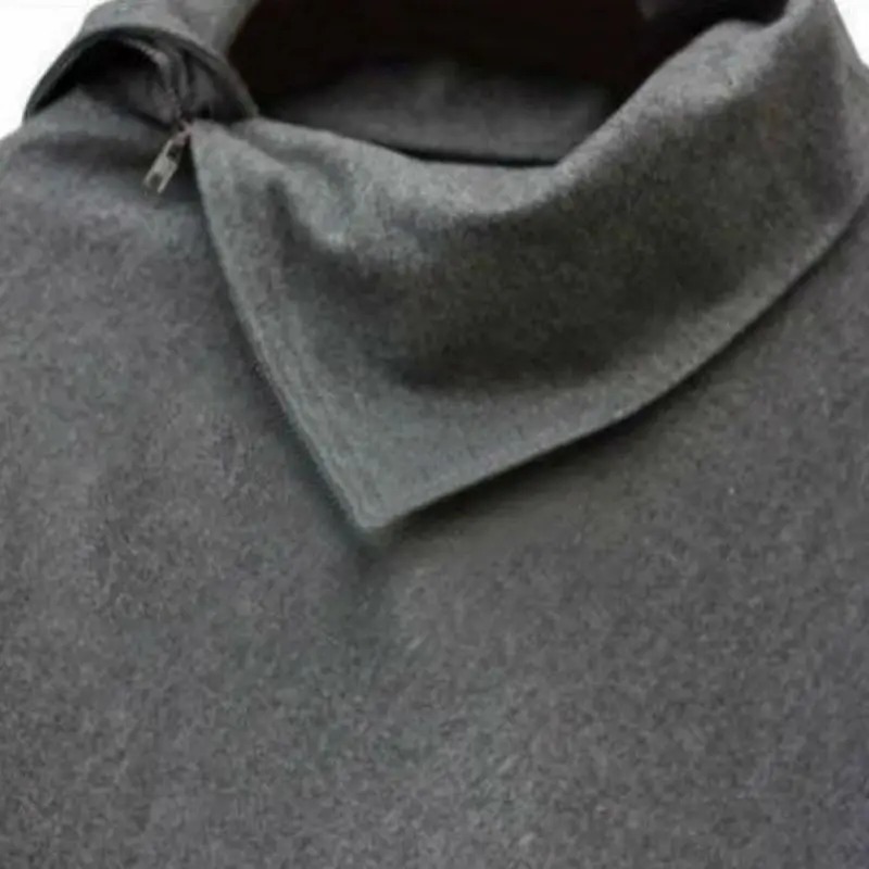 ROPALIA хаки коричневый 4 цвета Женское пальто пончо Осень Зима Повседневное пальто на молнии свободный свитер-накидка свитер накидка верхняя одежда